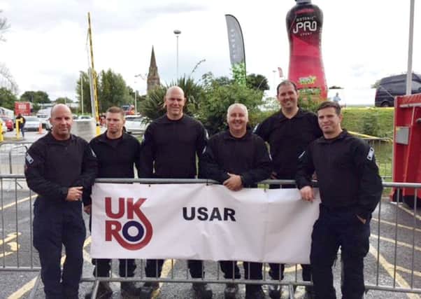 The 
USAR team: Steve Fox, Barry Atkins, Simon Forster, Daryll Pynigar, Alec Bowen and Chris Dean
