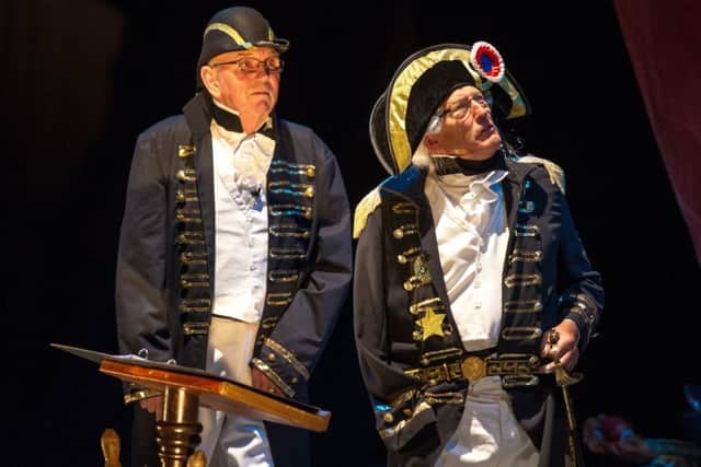 Les Mallon as Captain Hardy, left, and Barry Blandon as Admiral Lord Nelson, right