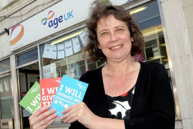 Shop manager Dawn Wilkins outside Age UK in Fareham   Picture: Innes Marlow