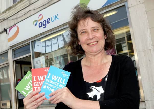 Shop manager Dawn Wilkins outside Age UK in Fareham   Picture: Innes Marlow