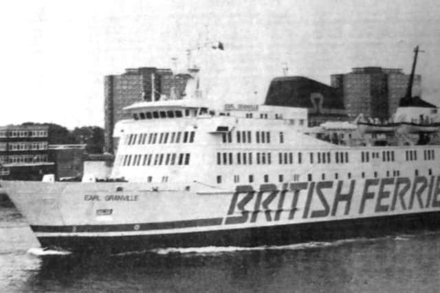 The Sealink ferry Earl Granville leaving Portsmouth Harbour bound for Cherbourg