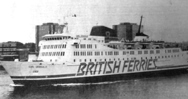 The Sealink ferry Earl Granville leaving Portsmouth Harbour bound for Cherbourg