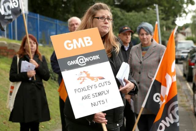 Nicola Nixon led the protest outside Purbrook Park School Picture: Habibur Rahman (171257-382)