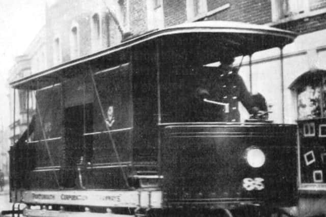 When the streets of the city were cleansed by a watering tram car. 	 (Barry Cox collection)