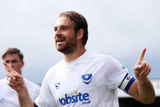 Brett Pitman is Pompey's highest-rated player on FIFA 18. Picture: Joe Pepler