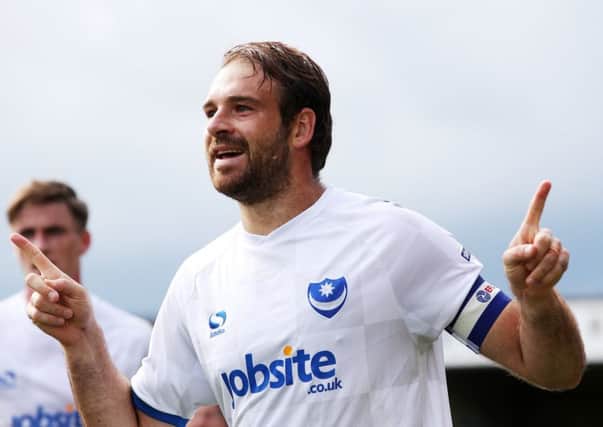 Brett Pitman is Pompey's highest-rated player on FIFA 18. Picture: Joe Pepler