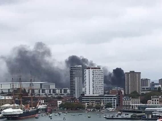 A large fire has broken out in Portsmouth city centre