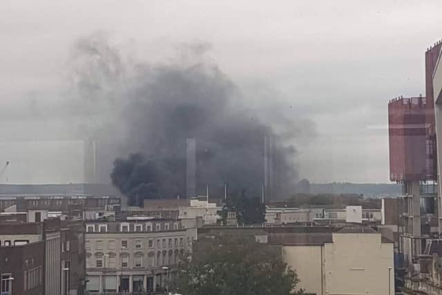 Firefighters were called to Clarence Street, Portsmouth, at 11.57am today.