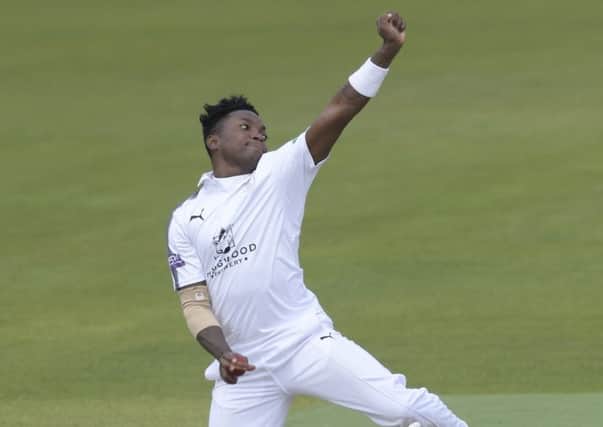Fidel Edwards bowled a six over stint of two for 15 Picture: Neil Marshall