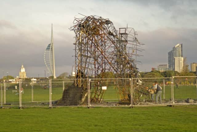 The remains of the dinosaur on Southsea Common in October 2010 Picture: Sarah Standing (103332-30)
