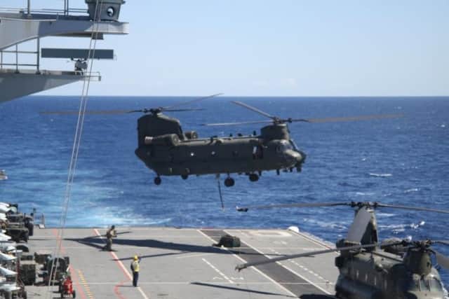 Chinnocks rehearse procedures on board HMS Ocean