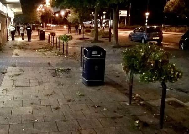A group of up to eight youths destroyed planters in Allaway Avenue, Paulsgrove, on Thursday September 21 at about 7.35pm