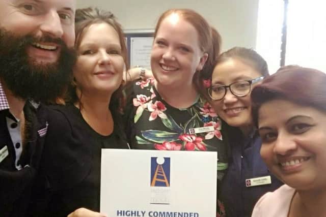 The winners - activities co-ordinator Vanessa Duggan and activities assistant Zoe Morris at Hamble Heights
with colleagues