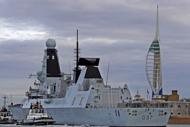 HMS Duncan has returned to Portsmouth after spending three months in the Mediterranean Picture:  L/Phot Louise George