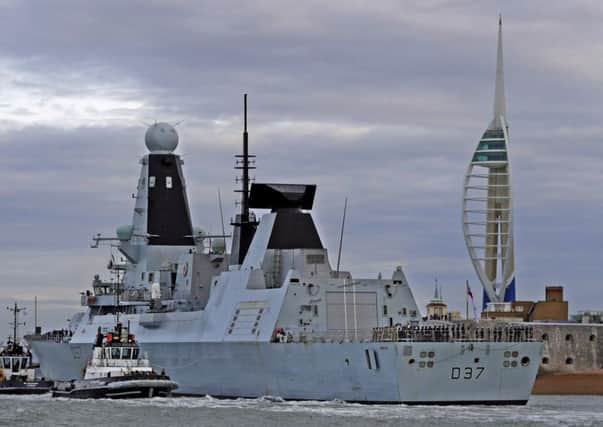 HMS Duncan has returned to Portsmouth after spending three months in the Mediterranean Picture:  L/Phot Louise George