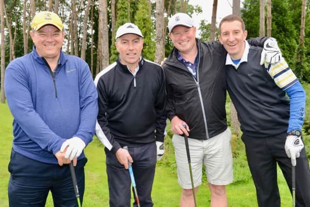 From left, Wilkins Kennedy partner Geoff Collis, Meridian Corporate Finance director Darren Thompson, TMCS finance director Joe Jeffers and Trimline CEO Michael Colbourn at the Taylor Made golf day