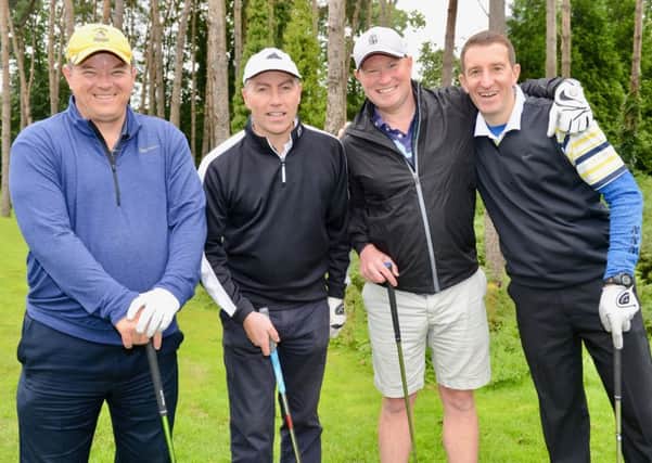 From left, Wilkins Kennedy partner Geoff Collis, Meridian Corporate Finance director Darren Thompson, TMCS finance director Joe Jeffers and Trimline CEO Michael Colbourn at the Taylor Made golf day