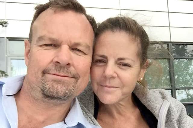 Triathelete Lisa Anderson with her husband Ian Bailey