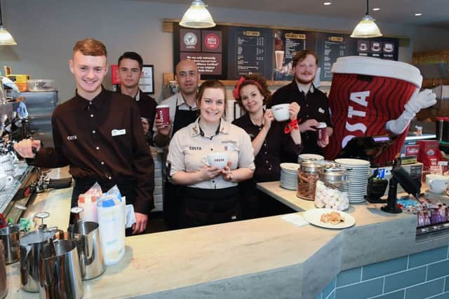 Staff at the new Costa in London Road, Hilsea
