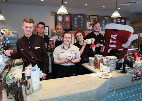 Staff at the new Costa in London Road, Hilsea