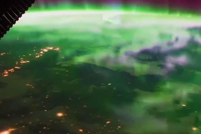 The Northern Lights filmed from the International Space Station
