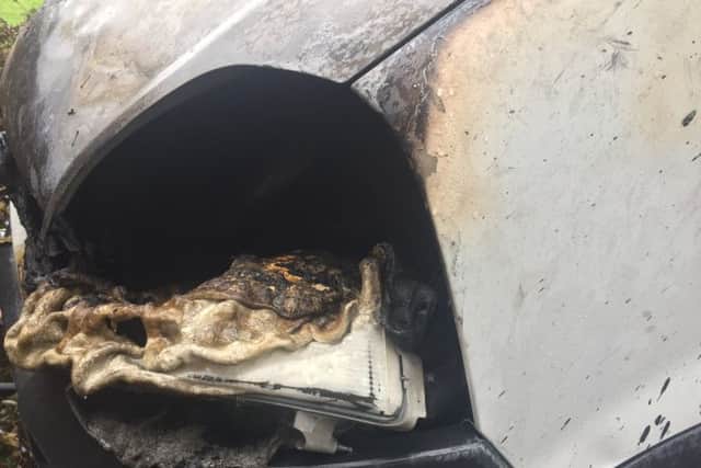 Marvels and Meltdowns minibus after it got destroyed by a fire. Picture: Tricia Lyons. PPP-170925-123714001