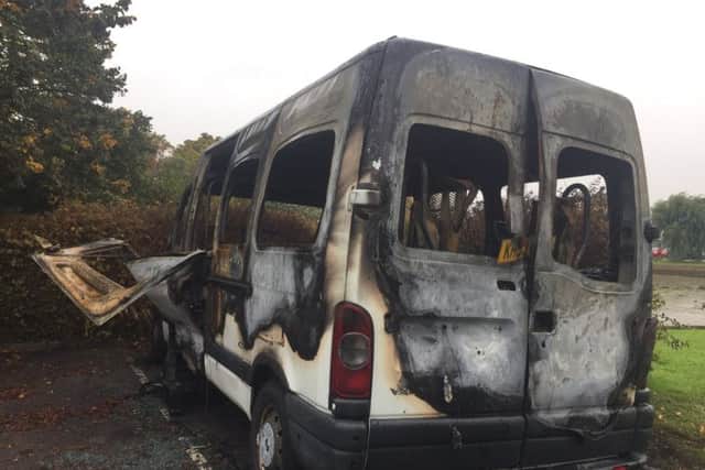 Marvels and Meltdowns minibus after it got destroyed by a fire. Picture: Tricia Lyons. PPP-170925-123737001