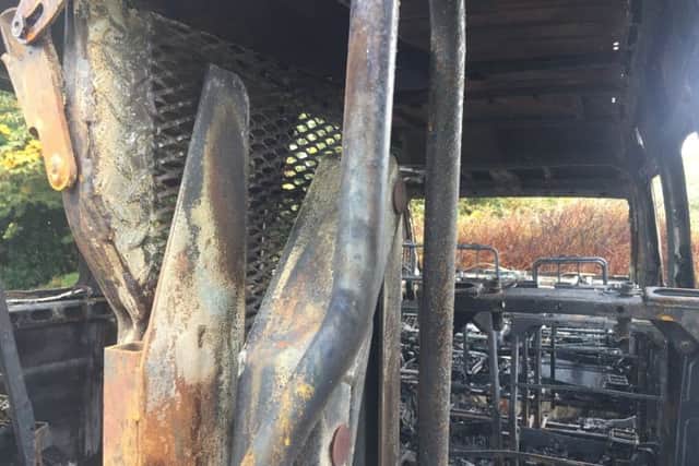 Marvels and Meltdowns minibus after it got destroyed by a fire. Picture: Tricia Lyons. PPP-170925-123749001