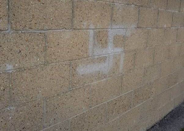 The spray-painted symbol. Picture: Justin Capps