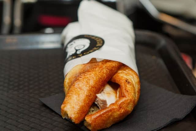 A freshly made  Yorkshire Pudding wrap
