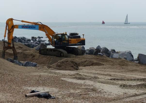 Sea defence work takes place at Eastoke in 2013