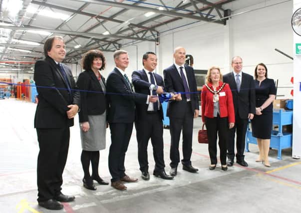 UK managing director Nick Buckingham and Mark Oliver. CEO of Colt Group join the leader of Havant Borough Council Alan Mak, the mayor and guests at the opening ceremony