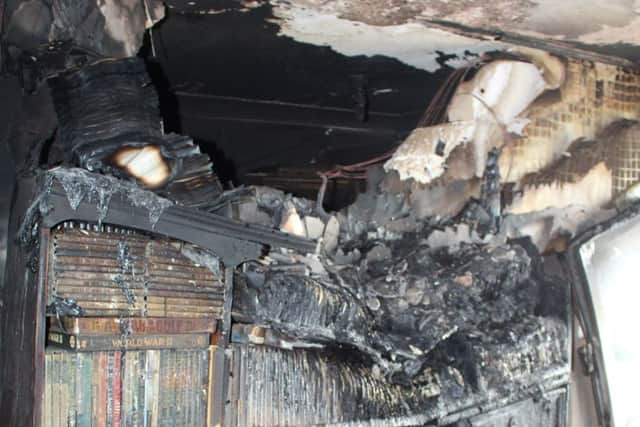 Inside arsonist Peter Arrandale's flat at Handsworth House in Somers Town Picture: Hampshire Fire and Rescue Service