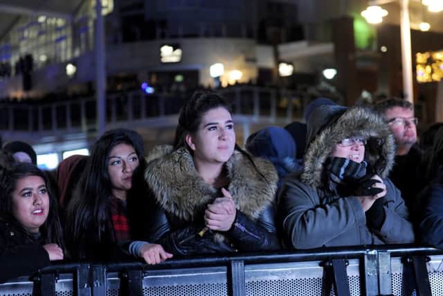 Visitors watch the fireworks at last year's event.