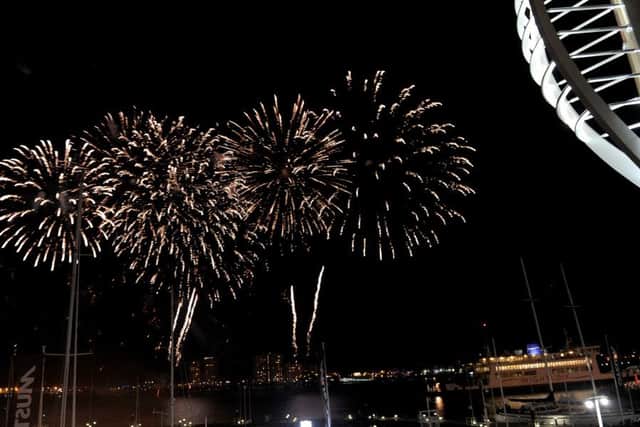 Fireworks at last year's event at Gunwharf Quays.