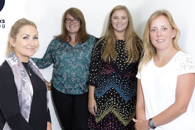 Newly-promoted account managers, Lucy Cropp, Kayleigh Carter, Jenn Hill and Hannah Thomas
