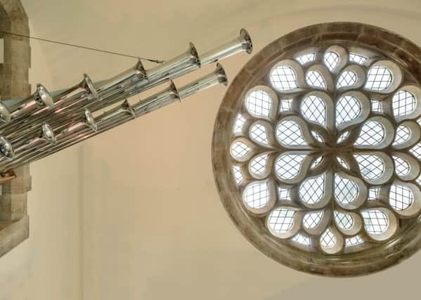 The new trumpet pipes in Portsmouth Cathedral  Credit: Jonty Bloom