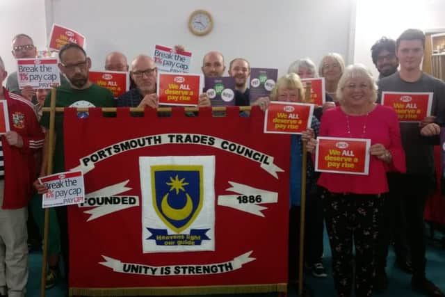 Trade Union Council held a meeting in Portsmouth about pay rises for public sector employees. Picture: Jon Woods