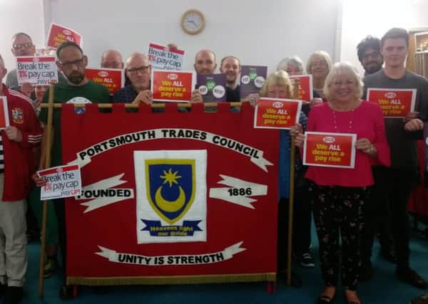 Trade Union Council held a meeting in Portsmouth about pay rises for public sector employees. Picture: Jon Woods