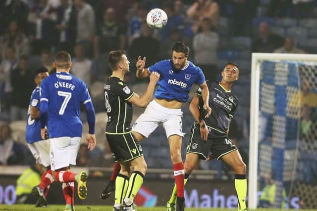 Christian Burgess helps Pompey to a clean sheet against Bristol Rovers. Picture: Joe Pepler