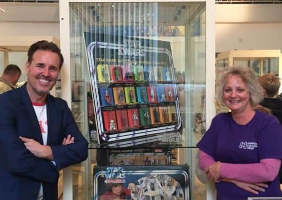 Star Wars collector Matt Fox and Wendy Redman of the Hampshire Cultural Trust
