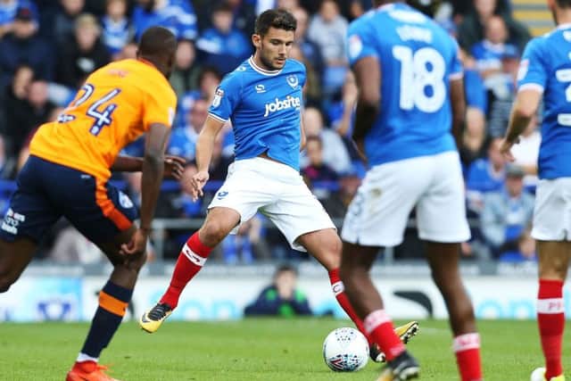 Gareth Evans on the ball against Oldham. Picture: Joe Pepler