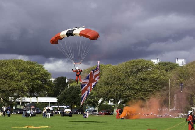 One of the Red Devils comes in to land. Picture: Connor Waring