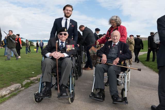 Veterans Don Sheppard, 97, (left) of the 51st Highland Division and John Sleep, 96, originally of the Royal Berkshires, then of the Parachute Regiment. PPP-170110-101804006