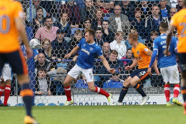 Oldham's Eoin Doyle made a goalscoring return to Fratton Park on Saturday Picture: Joe Pepler