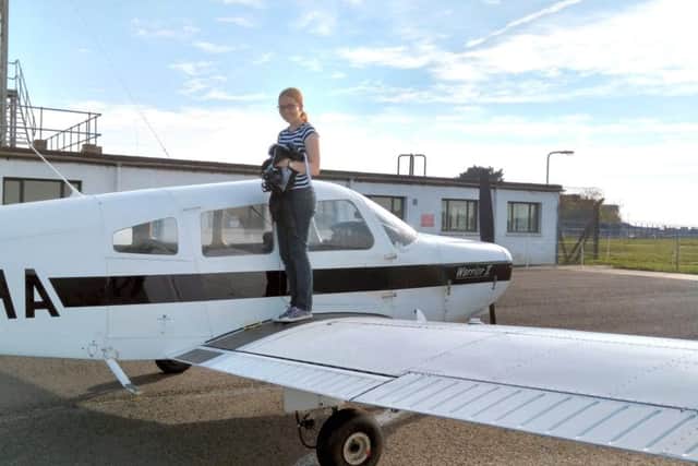Ariane Edge after her first solo flight last year