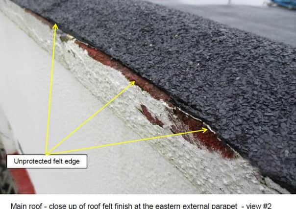 A picture used in evidence of botched roof work carried out by Tony Smith