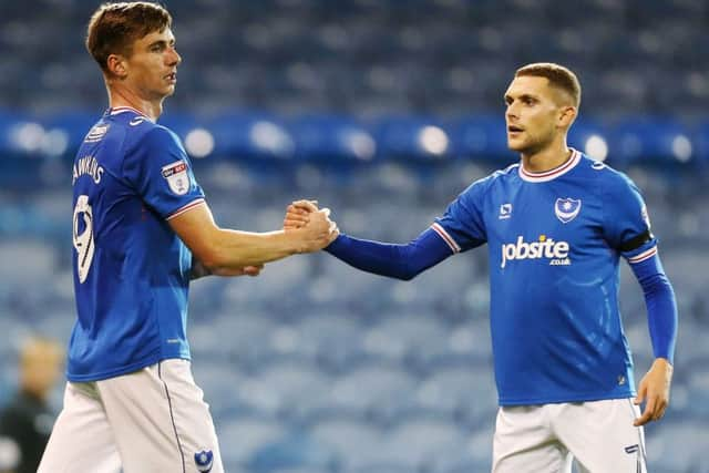 Oli Hawkins, left, and Stuart O'Keefe also found the net against Crawley Town. Picture: Joe Pepler