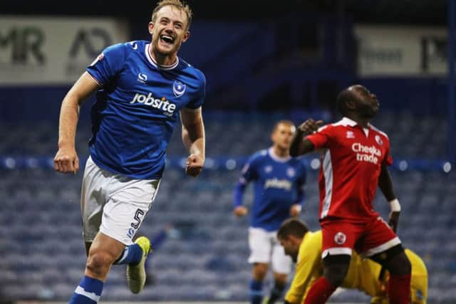 Matt Clarke celebrates after opening the scoring. Picture: Joe Pepler