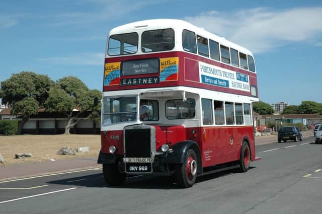 A former Portsmouth Corporation Leyland Titan bus on Southsea seafront